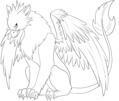 Griffin lineart by Anteli on DeviantArt