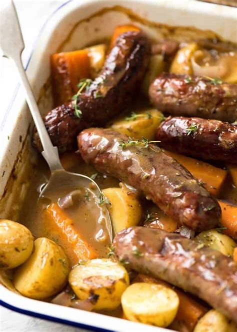 Sausage Bake with Potatoes and Gravy | Recipe | Sausage dishes ...