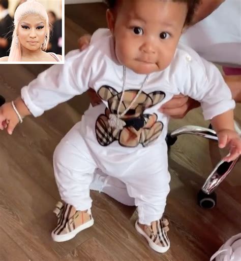 Nicki Minaj shares video of son, 8 months, trying to walk