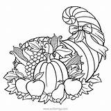 Cornucopia With Bow Coloring Pages  XColoringscom sketch template