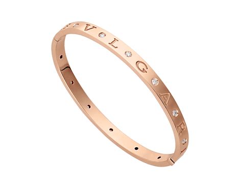 Rose gold BVLGARI BVLGARI Bracelet with 0.44 ct Diamonds | Bulgari ...