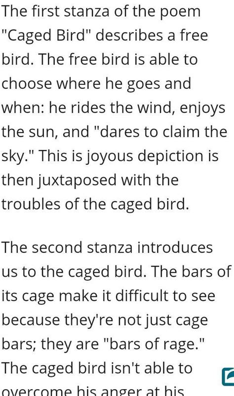 I Know Why The Caged Bird Sings Text - Texte Préféré