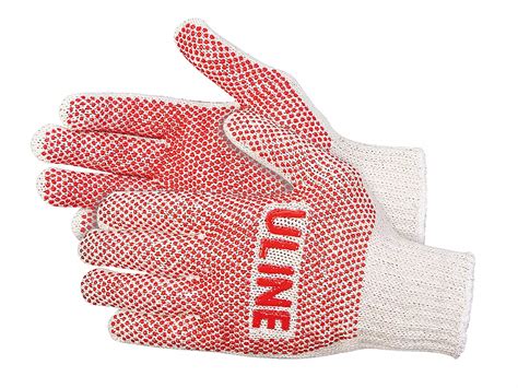 PVC Dot Knit Gloves - Double-Sided, Red, Large S-6778R-L - Uline