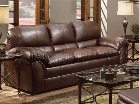 Mahogany Bycast Leather Modern Sofa and Loveseat Set