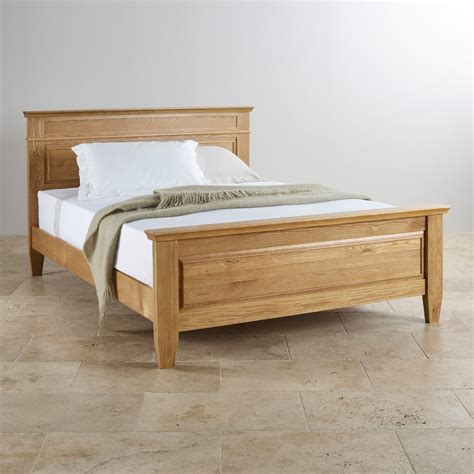 Classic Natural Solid Oak Queen Bed | Wooden bed design, Bedroom bed ...