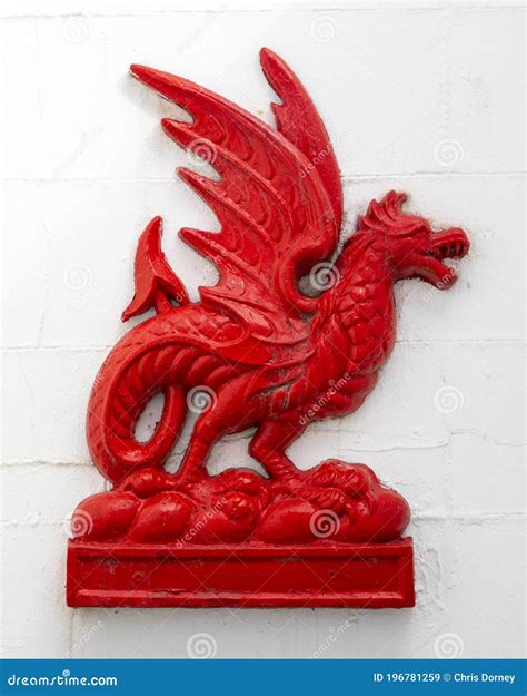 Welsh Dragon Sculpture at Portmeirion in North Wales Stock Image ...