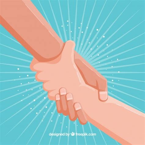 Helping hand to support background in flat style Free Vector | Hand illustration, Helping hands ...