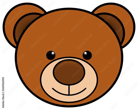Teddy bear head icon. Cute toy clipart. Vector illustration. Stock Vector | Adobe Stock