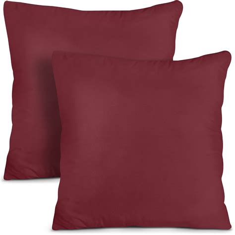 Utopia Bedding Throw Pillows Insert (Pack of 2, Wine Red) - 18 x 18 ...