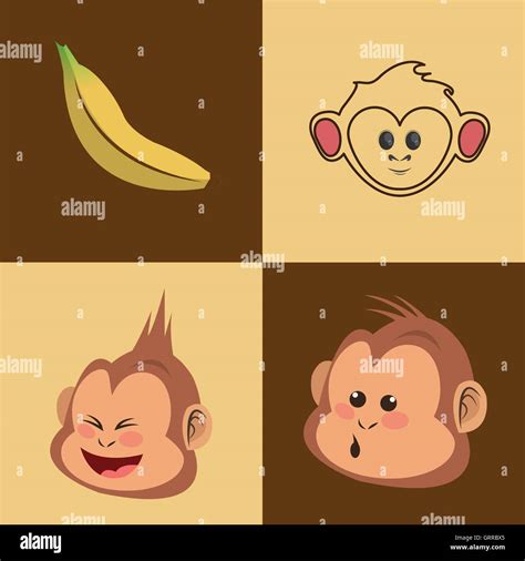 jungle monkey cartoon Stock Vector Image & Art - Alamy