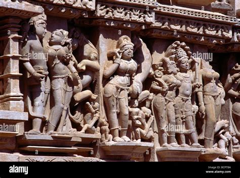 Khajuraho India Lakshmana Temple Detail Stock Photo - Alamy