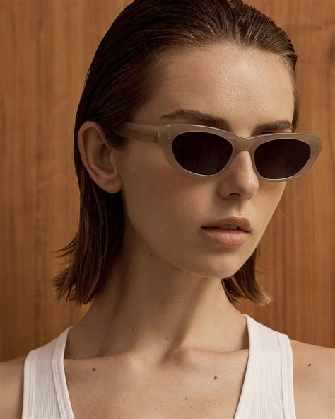 SHEVOKE Nina Crystal Greige Sunglasses - Laneway Boutique