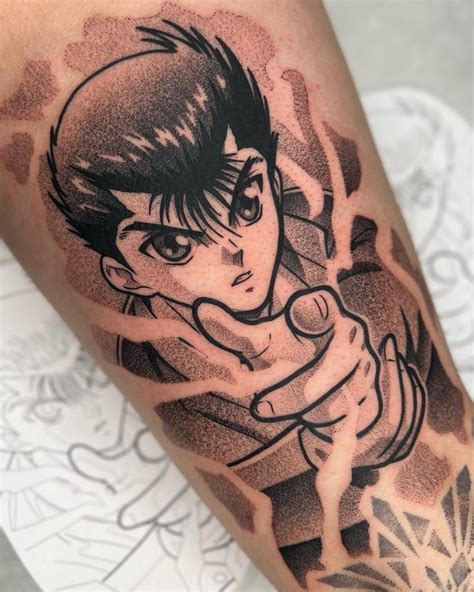 Yusuke Urameshi tattoo done by Wade Whitman at Lunar Leaf in Michigan ...