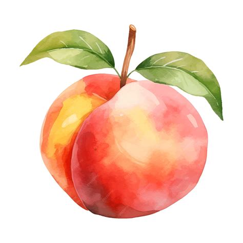 Premium Vector | Peach watercolor clipart