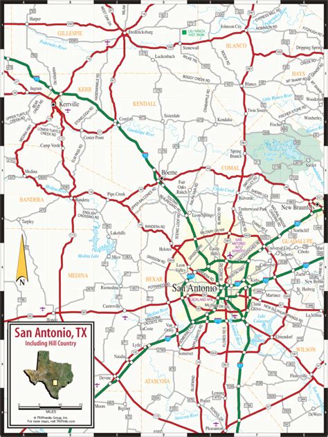 Road Map :: Convention & Visitors Bureaus Of Bandera, Fredericksburg ...