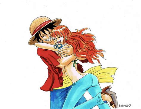 One Piece, Nami x Luffy by heivais on DeviantArt