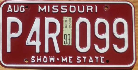 1993 Missouri vg+ | Automobile License Plate Store: Collectible License ...