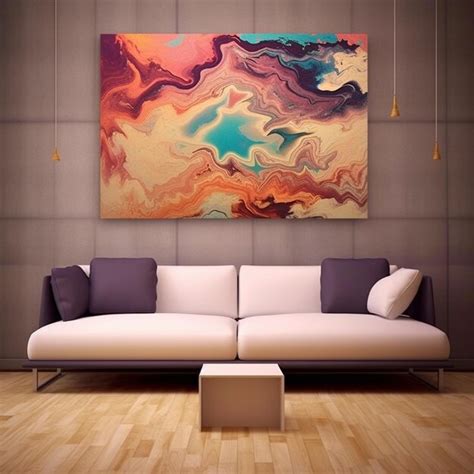 Premium AI Image | a painting on the wall of a living room