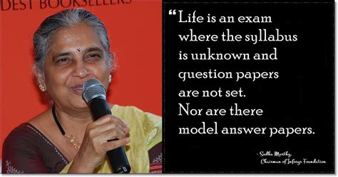 an old woman holding a microphone in front of a red background with the words life is an exam ...