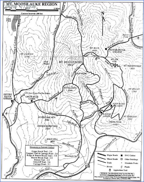 White Mountain Hiking Map - ToursMaps.com