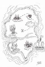 Treasure Map Coloring Pages For  Pirate maps treasure sketch template