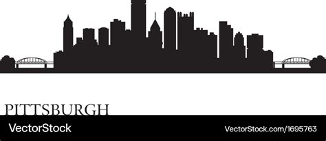 Pittsburgh city skyline silhouette background Vector Image