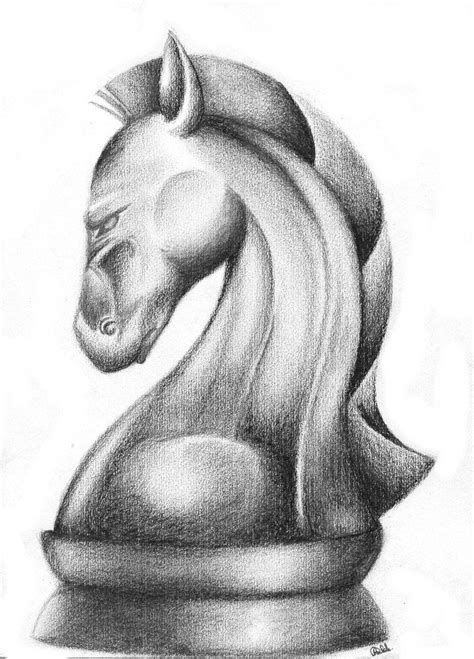 Chess horse drawing | Art drawings sketches simple, Art drawings simple ...