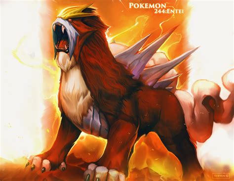 Entei by Steven G | Character design, Image painting, Animal art