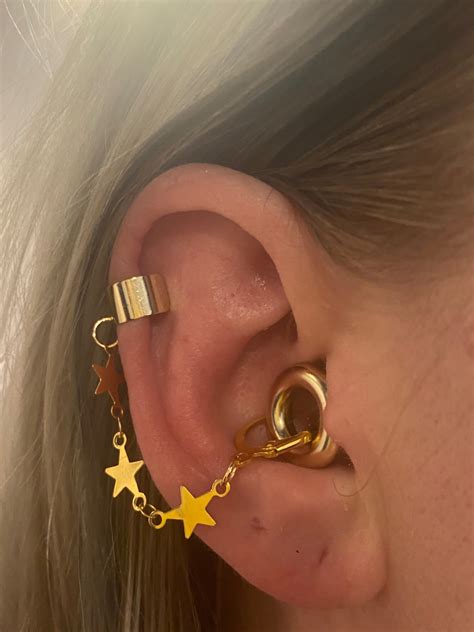 Gold Star Ear Cuff Earrings for Loop Earplugs, Sensory Earplug Holders ...