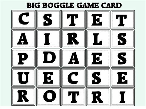 Big Boggle Rules | Activity Shelter