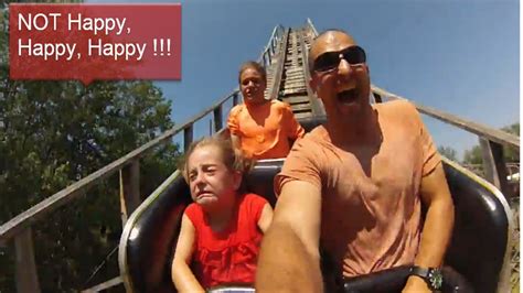 Kid scared on roller coaster! First roller coaster ride! Funny Faces ...