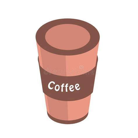 Cup with Coffee, Brown Beige Color, Isometry Stock Vector - Illustration of paper, brown: 233710184