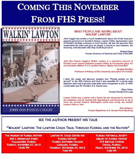 “WALKIN’ LAWTON: THE LAWTON CHILES TRAIL THROUGH - The History List