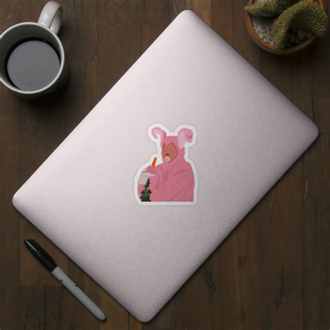 Chandler Pink Bunny Costume - Chandler Bing - Sticker | TeePublic