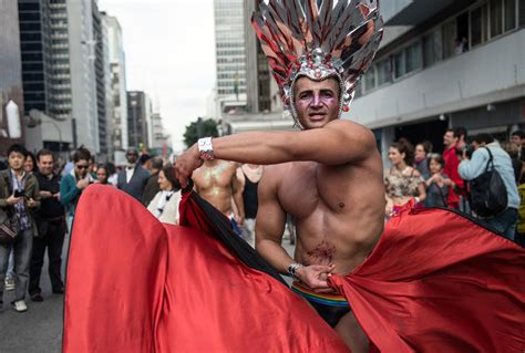 Sao Paulo: Revelers enjoy the annual Gay Pride Parade