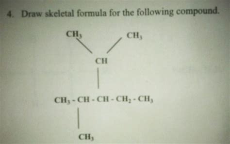 Solved Draw skeletal formula for the following compound. | Chegg.com