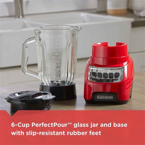 BLACK DECKER Countertop Blender with 6Cup Glass Jar 10Speed Settings Red BL1210RG * You can get ...