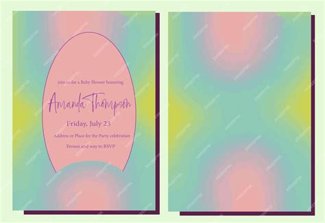 Premium Vector | A pink and blue boho rainbow invitation for a baby ...