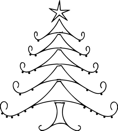 Christmas Tree Line Drawing - Cliparts.co