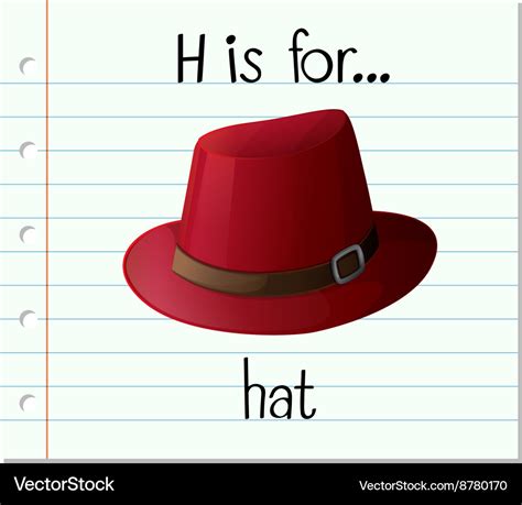 Flashcard letter h is for hat Royalty Free Vector Image