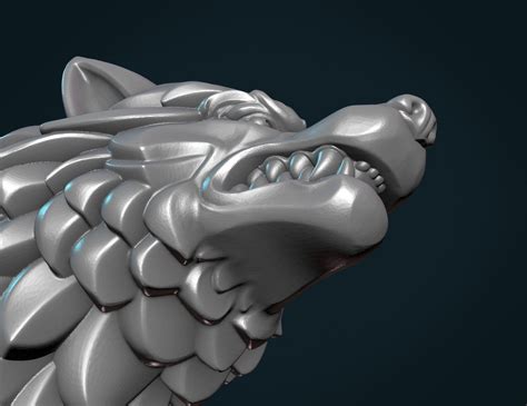 Wolf Sculpture - 3D Model by Skazok