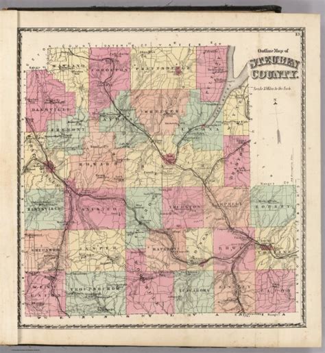 Outline Map of Steuben County.