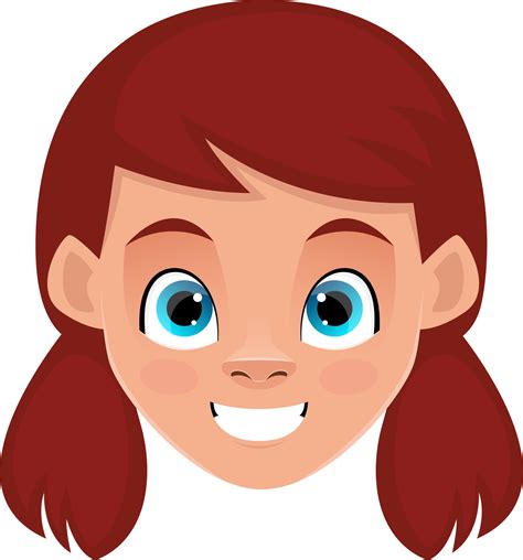 Little girl face expressions clipart design illustration 9398187 PNG