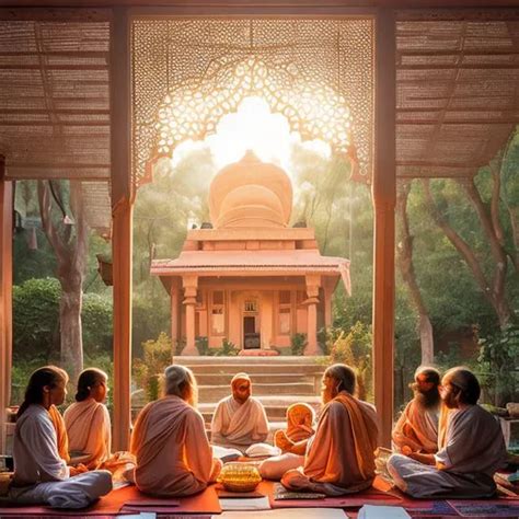 "The Gurukul at Dawn": Illustrate a serene morning s... | OpenArt