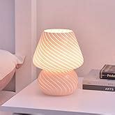 Mushroom Lamp, USB Mushroom Table Light Dimmable Mushroom Bedside Lamp Vintage Style Striped ...