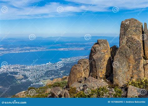 Stunning Summit of Mount Wellington Overlooking Hobart Stock Photo ...