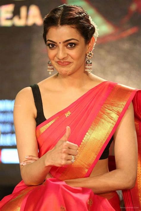 Latest Images for traditional saree kajal agarwal in saree navel