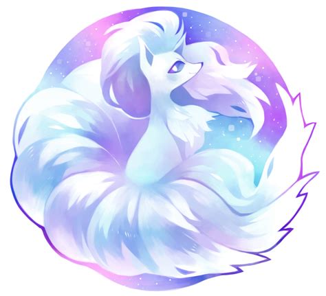 Safebooru - alolan form alolan ninetales alternate color animal blue eyes circle closed mouth ...