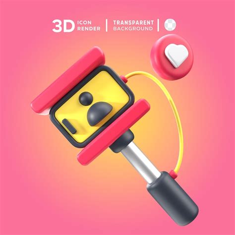 Premium PSD | Psd selfie stick 3d illustration