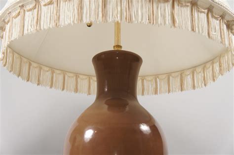 Pair of Ceramic Lamps with Custom Silk Pleated Shade - Naga Antiques